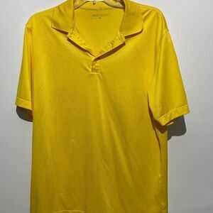 Nike Golf Men's Dri-Fit Short Sleeve Geometric Print Yellow Polo Shirt Size M